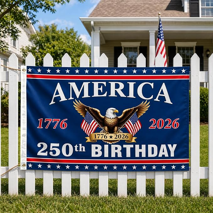 250th Anniversary American Flag - Double Sided 3-Ply Flag for outside,4th of July Decorations Independence Day,USA Flag 250 Year Anniversary for Outdoor Decoration