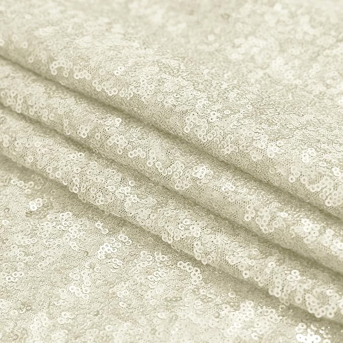 Sugargirl Champagne Sequin Backdrop Curtain 4FTx8FT Glitter Champagne Background Drapes Sparkle Photography Backdrop for Party Wedding Birthday Wall Decoration(2 Panels)