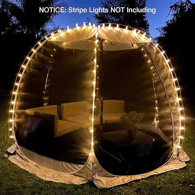 LEEDOR Pop Up Screen House, 6-10-15 Person Outdoor Screen Tent，Camping Screen Room with Carry Bag, Screened Gazebo with Mosquito Netting, Instant UV Resistant Sun Shelter for Garden, Patio, Backyard