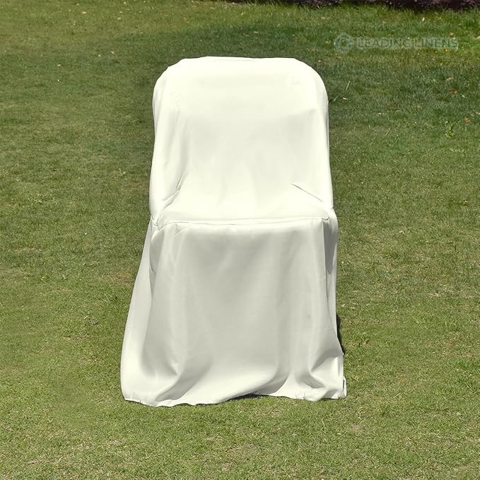 Sparkles Make It Special Polyester Folding Chair Covers - Premium, Durable, Foldable Chair Covers/Slipcover for Party, Wedding, Reception, Restaurant Decorations - Ivory, 200 pcs