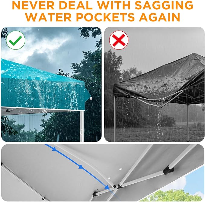 EAGLE PEAK Pop Up Canopy Tent with Wheeled Carry Bag, 8 Stakes, 4 Ropes, 4 Weight Bags, Easy Set Up Tent Canopy, 12x12 ft, 144sqft of Shade, Turquoise