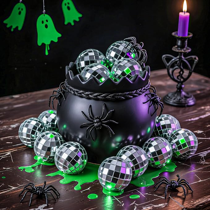 MTLEE 20 Pcs Disco Balls Decorations Assorted Size Party Decor Disco Ball Ornaments Mirror Mini Large Hanging with Rope for Wedding Festival Stage Prop(1.2 Inch)