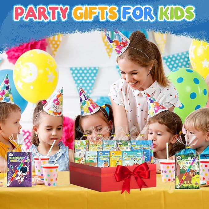 ZMLM 24 Pack Coloring Books for Kids with Crayons,Party Favors for Kids 4-8, Goodie Bags Stuffers for Toddlers, Classroom Prizes Birthday Return Gifts (Boys)