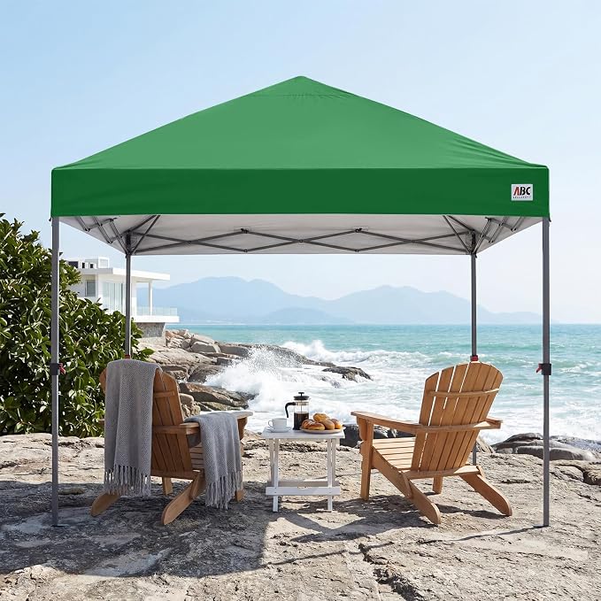 ABCCANOPY Pop Up Canopy - Outdoor Patio Portable Canopy Tent Heavy Duty for Backyard and Deck with 4 Sandbags(Green, 10x10)