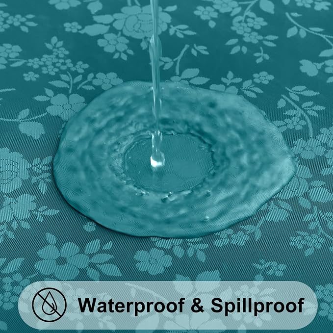 Smiry Square Table Cloth, Waterproof Heavy Duty Vinyl Tablecloths, Wipeable Washable Table Cover for Kitchen and Dining Room (Emerald Green, 70" x 70")
