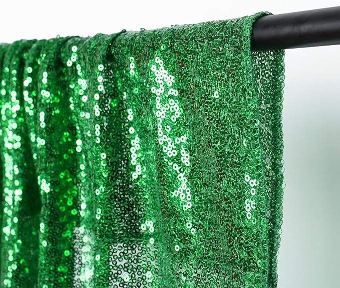 Poise3EHome Green Sequin Backdrop, 6FT x 8FT Sequin Photography Backdrop Curtain for Christmas St. Patrick's Day Party Decoration