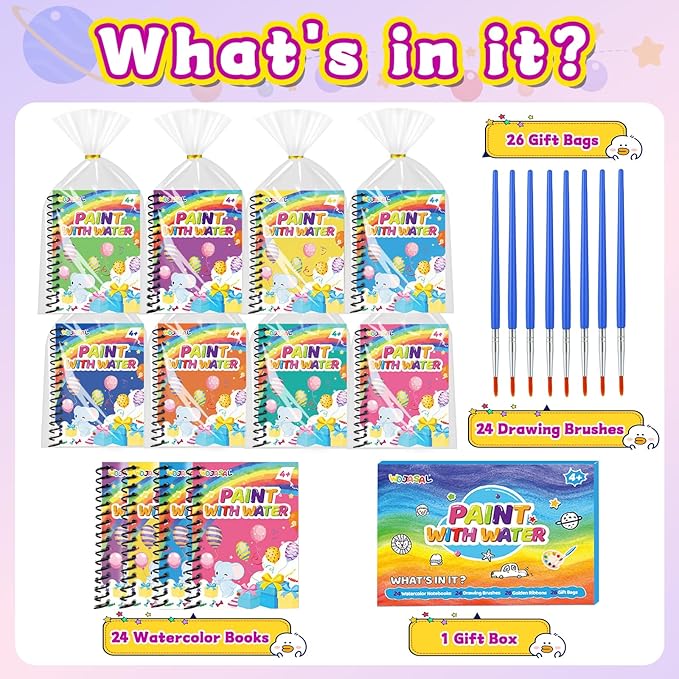24 Pack Coloring Books Party Favors for Kids Ages 4-8 Brithday Party Favor Goodie Bags Stuffers for Kids Students Birthday Return Gifts Classroom Prizes Art Crafts