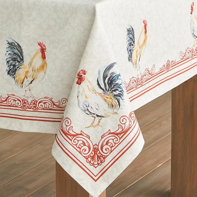 Maison d' Hermine Table Cloth Rectangle Table 100% Cotton 70 x 90 Inches Tablecloth Reusable Decorative for Dining Kitchen Room Farmhouse Party Home Hotel Restaurant Spring Summer - Campagne
