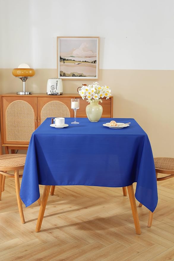 5 Pack Square Tablecloth 70 x 70 Inch Royal Blue Tablecloth, Polyester Fabric Washable Table Cloth for Home, Party, Wedding or Restaurant Use.