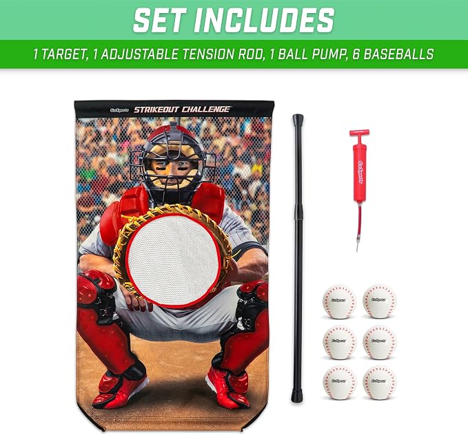 GoSports Football & Baseball Toss Games Available in Football Red Zone Challenge or Baseball Pro Pitch Challenge Choose Between Backyard Toss or Door Hang Targets