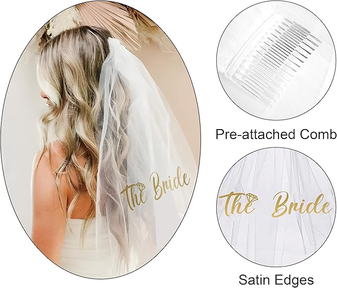 PartyGifts&beyond Bachelorette Party Favors Bride to Be Sash and Veil Set Bachelorette Sashes Bridal Shower Gifts Bride Tribe Sash (Sage Green, 11pcs)
