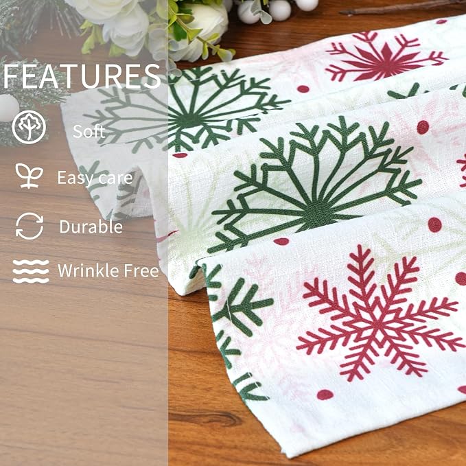 Tablecloth with Snowflake, Spillproof Waterproof Fabric Table Cloth for Dining, Parties, Holiday, Christmas, Winter Table Decorations - 54''x72''