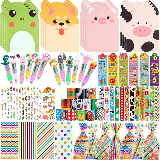 Party Favors for Kids, Birthday Goodie Bags with Multicolor Pen Mini Notebooks Return Gifts for Classroom Students Class Rewards Prizes