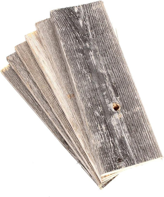 Rustic Revival | Handmade Reclaimed Barnwood Craft Bundle | Unfinished Authentic Weathered Wood Planks for DIY, Home and School Projects (12" x 3.5" x .5") 6 Pack