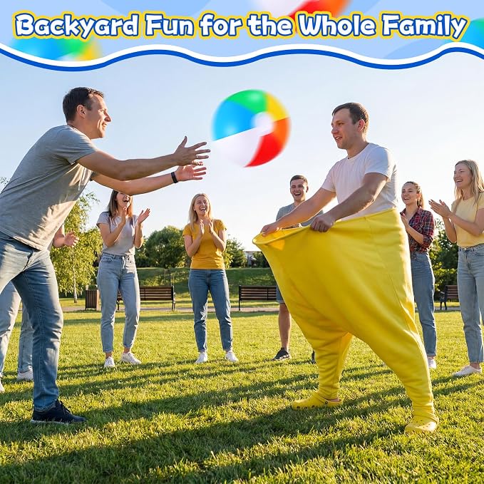 Granny Pants Yard Game Set, Granny Pants Family Outdoor Party Games, Oversized Pants with Bouncy Balls and Electric Air Pump, Outdoor Tossing Games for Adult Yard Game Birthday Party Family Reunion