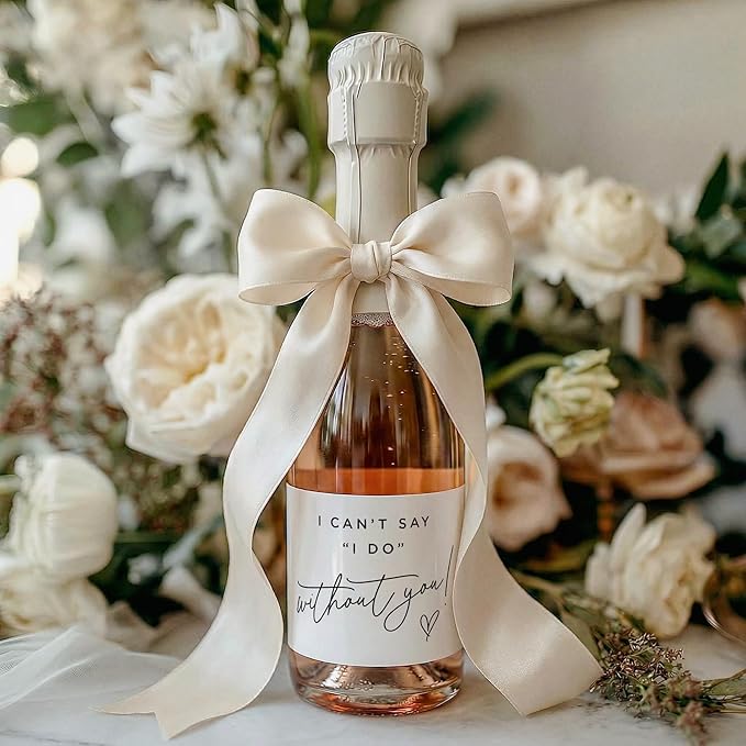 Bridesmaid Proposal Mini Champagne Labels - Set of 10 - Will You Be My Bridesmaid Box Gift Idea