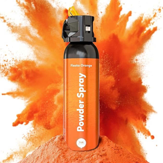 Orange Smoke Bomb Powder Cannon Gender Reveal Fire Extinguisher Biodegradable| Launches 25ft | 10 Second Spray | Holi Color Decorations for Photoshoots, Festivals, Celebrations | TUR Party Supplies