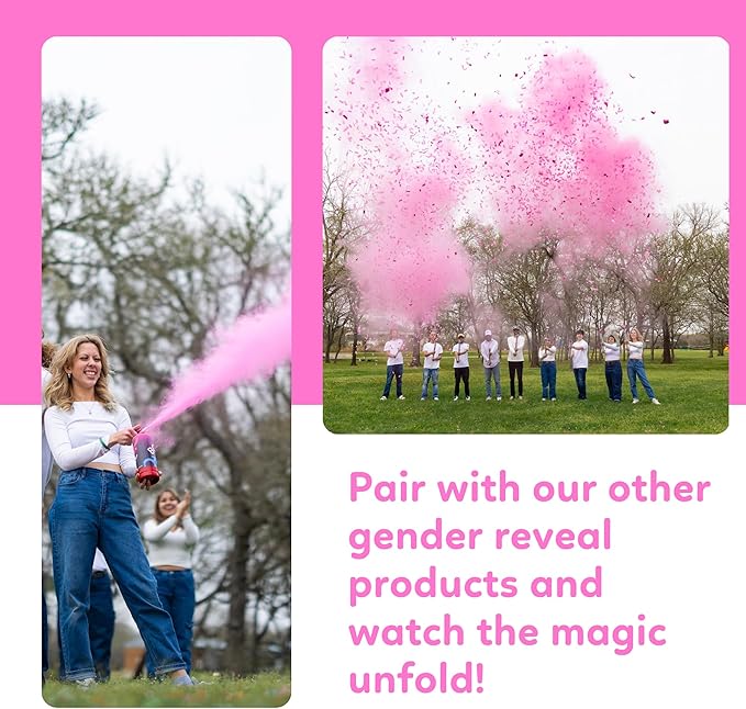 Baby Gender Reveal Fire Extinguisher Smoke Bombs Powder Cannon | 1 Blue & 1 Pink | Fireworks Alternative | Biodegradable | Decorations for Photoshoots, Celebrations, Parties | TUR Party Supplies