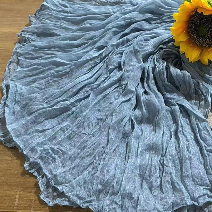 20Pack Dusty Blue Cheesecloth Table Runner 10Ft Gauze Table Runner Blue Cheese Cloth Table Runners Long Sheer Fabric Tablerunners for Wedding Party Bridal Shower Thanksgiving Christmas