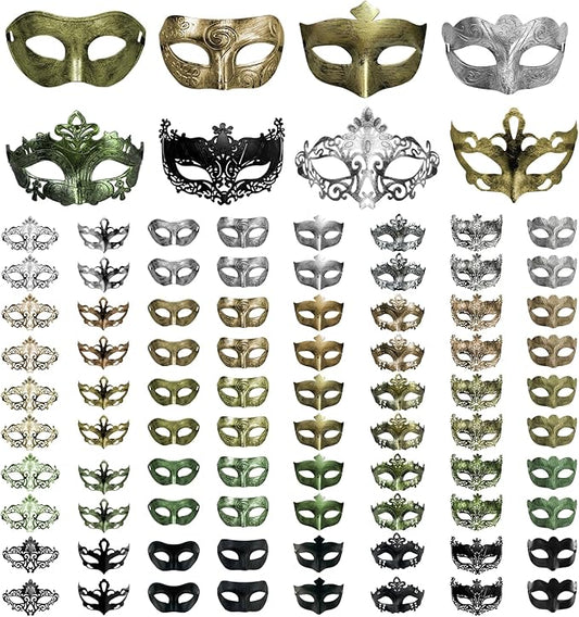 80 Pieces Masquerade Masks Vintage Antique Mask Venetian Party Masks