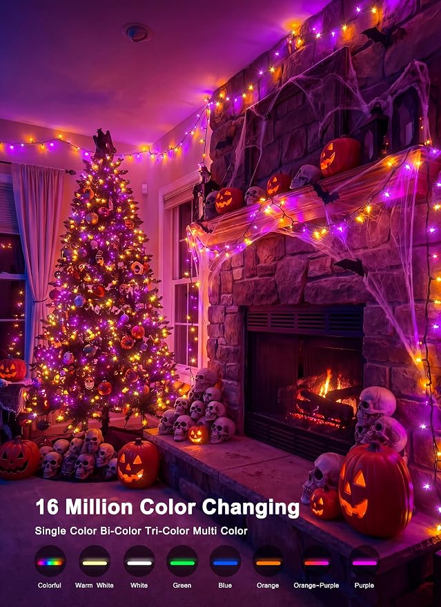 Minetom LED Color Changing Smart RGB Christmas Tree Lights, 165ft 500LED String Lights, 16 Milion Adjustable Colors Fairy Lights with Remote & Timer & Memory Function for Xmas Tree Holiday Party