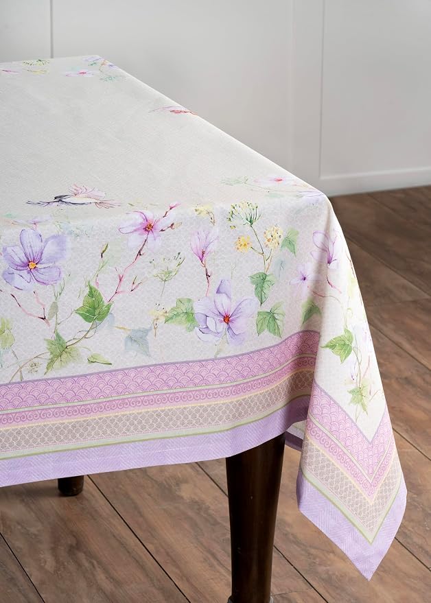 Maison d' Hermine Table Cloth Rectangle Table 100% Cotton 60 x 90 Inches Tablecloth Reusable Decorative for Dining Kitchen Room Farmhouse Party Home Hotel Restaurant Spring Summer - Magnolia Mornings