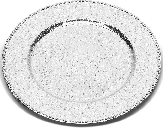 13 Inch Multi-Pack Bulk Round Plastic for Dinner Charger Plates | 12PCS Plastic Charger Plates ,Elegant Table Decor for Weddings Events Parties Receptions Birthdays Anniversaries Holidays