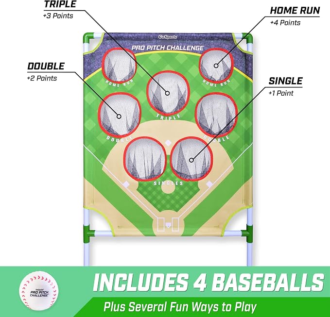 GoSports Football & Baseball Toss Games Available in Football Red Zone Challenge or Baseball Pro Pitch Challenge Choose Between Backyard Toss or Door Hang Targets