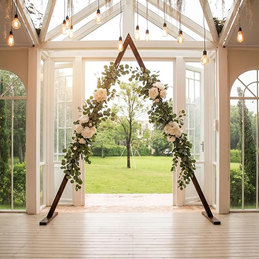 THORISE 7.87FT Wooden Wedding Arch, Wood Arch for Wedding Ceremony Gorgeous Arbor Backdrop Stand for Garden Parties