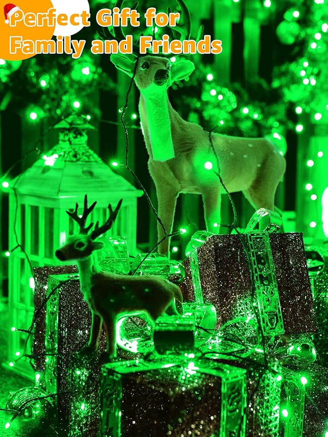 BrightChristmas 500 LED 164 FT Christmas Lights, Waterproof Outdoor String Lights with Remote and Timer, Christmas Tree Lights with 8 Modes Dimmable, Fairy Lights for Holiday Decor (Green)