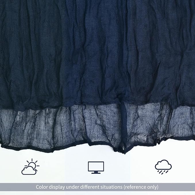 12 Pack Navy Blue Table Runners 10Ft Cheesecloth Table Runner Rustic Gauze Table Runner Romantic Long Sheer Fabric Cheese Cloth Table Runner for Wedding Party Bridal Baby Shower