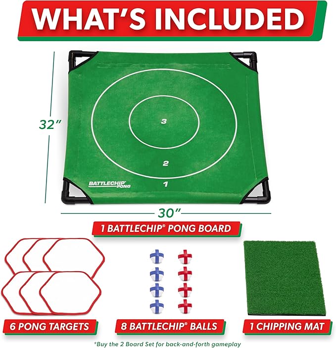 GoSports BattleChip Pong Chipping Golf Games for Adults and Families - Outdoor & Indoor Golf Game Set - Home, Backyard, Lawn, Beach, & More