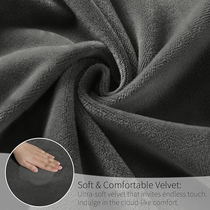 MOSAYT Velvet Stretch Chair Covers for Dining Room Set of 6 - Soft Slipcovers with Thick Removable Fabric for Parsons Chairs, Washable Seat Protectors for Kitchen, Banquet & Home Decor, Dark Grey
