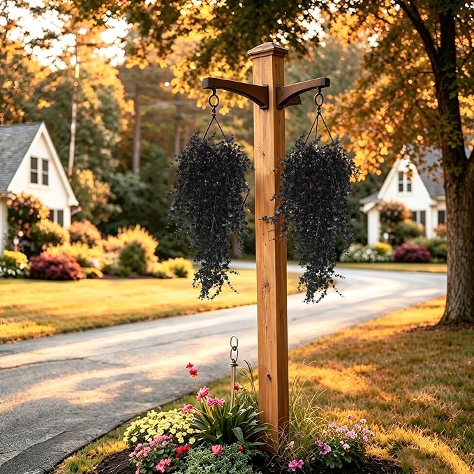 RECUTMS Black Artificial Hanging Gothic Plant 31.5" Fake Fall Greenery Vine | 3Pcs Artificial Greenery for Outdoors,UV Resistant Faux Ivy,Plastic Plants for Indoor Outdoor Halloween Garden Decoration