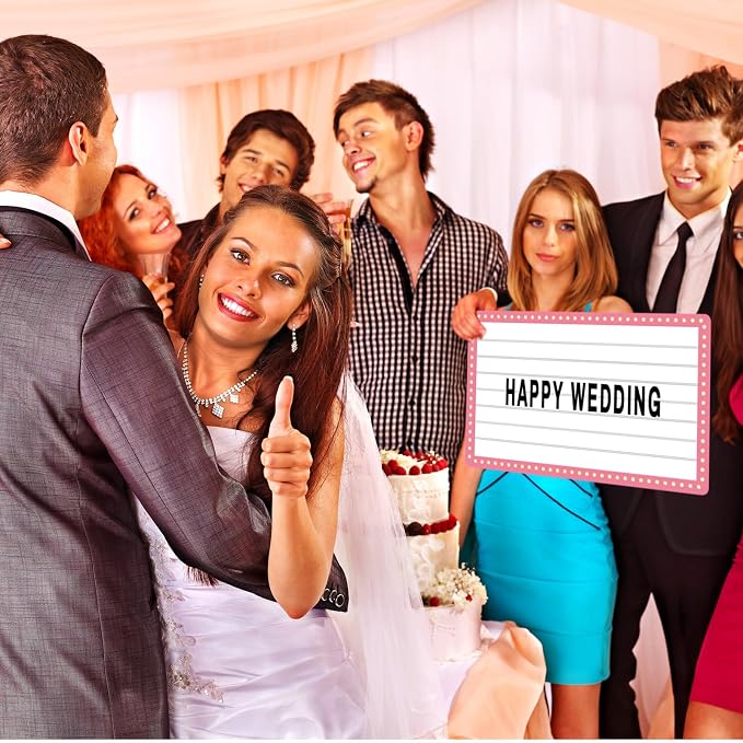 Feifeiya 6 Pack Wedding Bottle Service Sign with Letters Sticker Entrance Props Bridal Party Nightclub Bottle Service Sign with Letters for Nightclub Clubs Weddings Parties (Classic,Pink)