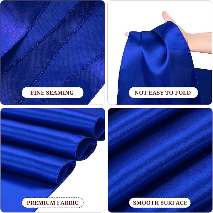 Pesonlook 15 Pack Royal Blue Table Runners 12 x 108 Inch Long for Rectangle Round Tables, Satin Table Runner for Wedding, Birthday Party Banquets Graduation Engagements Decoration