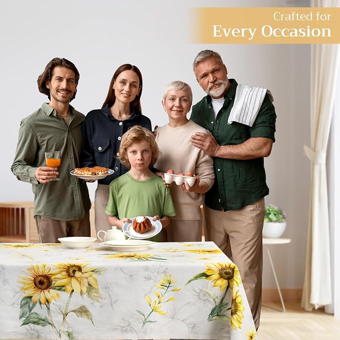 Maison d' Hermine Table Cloth Rectangle Table 100% Cotton 70 x 140 Inches Tablecloth Reusable Decorative for Dining Kitchen Room Farmhouse Party Home Hotel Restaurant Spring Summer - Candice