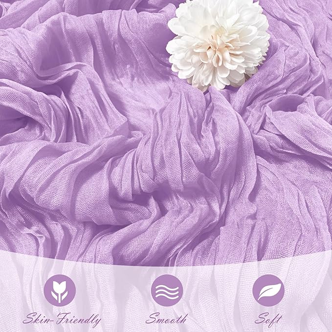 30 Pack Lavender Cheesecloth Table Runner 17 x 108 inch Cheese Cloth Table Runners 9ft Lavender Table Runner Rustic Romantic Sheer Gauze Runner for Wedding Party Baby Shower Table Decoration