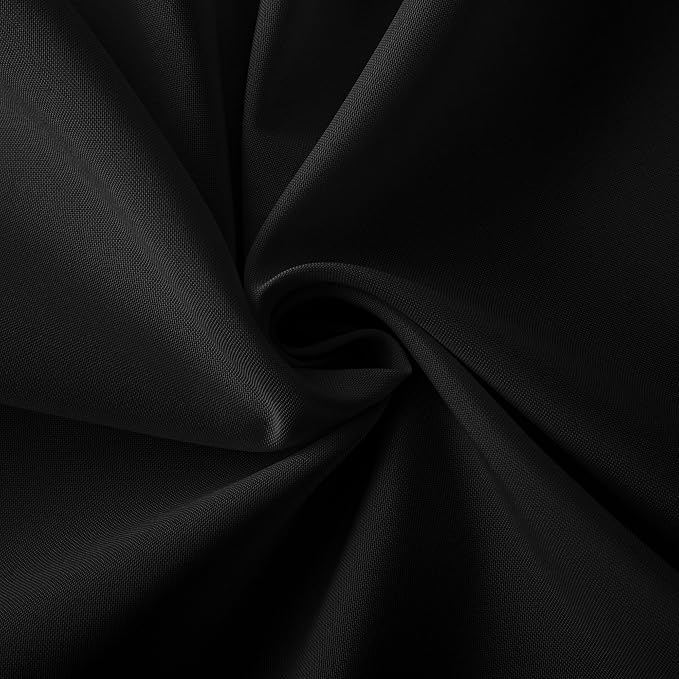HolidayIdeas 2 Pack Square Fitted Table Covers - 34 x 34 Inch - Fabric Table Clothes Versatile Tablevloths for Parties, Holiday Dinner, Trade Show, Vendor Stand (Black)