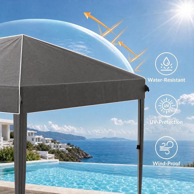 10x20 Pop Up Canopy with Sidewalls, Instant Tent with Carry Bag, Sandbags, Height Adjustable Waterproof Outdoor Canopy, Outdoor Canopy for Events, Camping, Parties (with Reflective Strips)