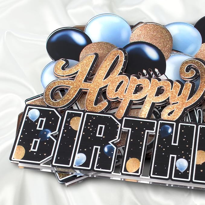 LINGTEER Happy 16th Birthday Gold Acrylic Table Topper Centerpieces Set - Cheers to Sixteen Years Old Birthday 16th Bday Party Gift Decorations.