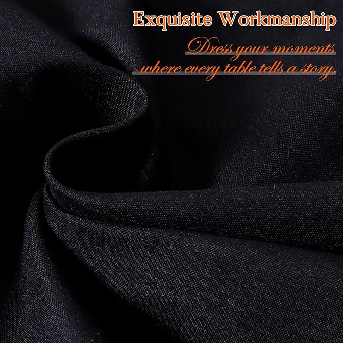 10 Pack Black Round Tablecloths 120 Inch Round Table Cloth Wrinkle Resistant Black Tablecloth Washable and Reusable Polyester Fabric Table Covers for Banquet Wedding Party Dining Buffet