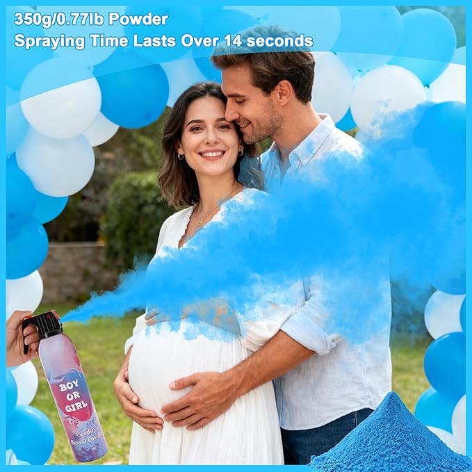 2 Pack Gender Reveal Smoke Bombs – Blue Color Blasters Powder Spray for Baby Boy Shower Parties, Weddings Decorations, Outdoor Celebrations – Long-Lasting Vibrant Smoke for Photos & Videos