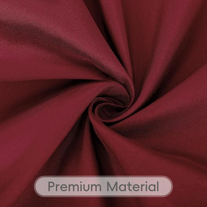 8 Pack Burgundy Round Tablecloth 120 Inch Cloth Table Cloth for Round Tables, Washable Polyester Table Cloth Stain and Wrinkle Resistant Decorative Table Cover for Wedding Party Dining Banquet