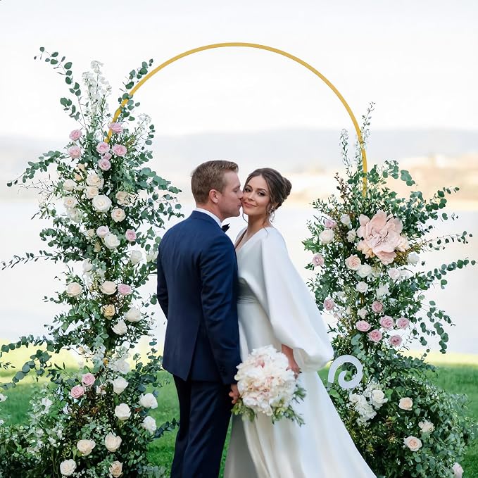 7.2FT Arch Backdrop Stand,Wedding Arch Backdrop Stand,Balloon Arch Stand Metal Frame for Birthday Wedding Baby Shower Party Garland Ceremony Decor