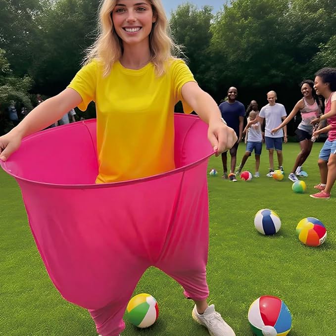 Granny Pants Yard Game Set - Outdoor Lawn Party Game with Oversized Giant Pants, Bouncy Balls & Pump, Backyard Parties, Field Day Fun for Family Backyard Games, Garden, Picnic, Birthday Party
