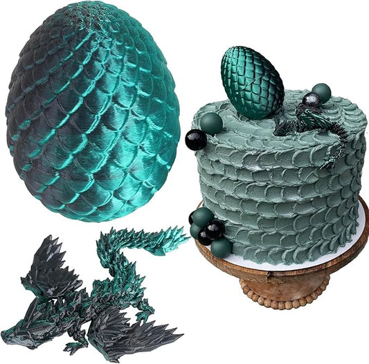 3D Printed Dragon Egg Fantasy Dragon Cake Topper Dragon Eggs Cake Decor Green Black Balls Cake Decor for Baby Shower Birthday Wedding Party Supplies