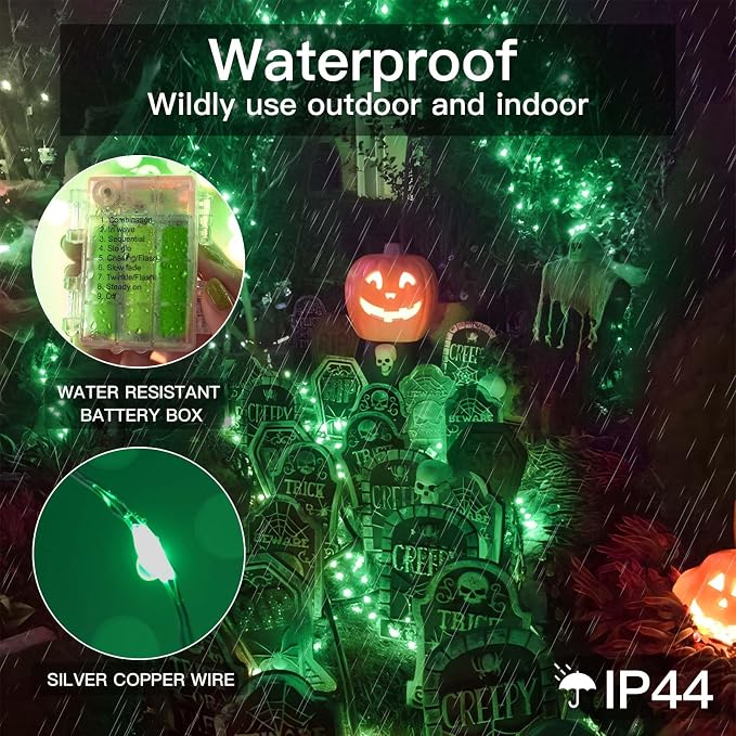 suddus Green Christmas Lights, 33ft 100 LED String Lights with Remote, Green Fairy Lights Battery Operated for Christmas, St Patricks Day, Bedroom, Wreath, Patio, Backyard, Garde, Party Decorations
