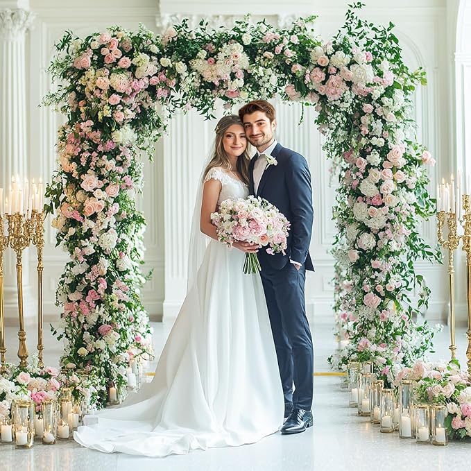 6.6 FT Square Backdrop Stand, Wedding Arches Balloon Arch Stand, Square Balloon Arch Stand Arch for Wedding for Ceremony Wedding Party Birthday Baby Shower Anniversary Arbor Balloons Decor