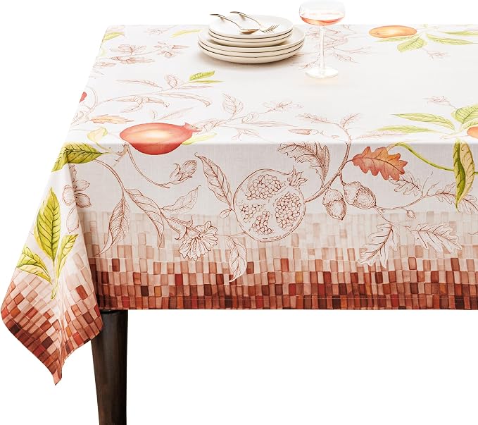 Maison d'Hermine Table Cloth Rectangle Table 100% Cotton 70 x 140 Inches Tablecloth Reusable Decorative Everyday Use for Dining Room, Farmhouse, Home, Party, Festive & Wedding - Vintage Harvest